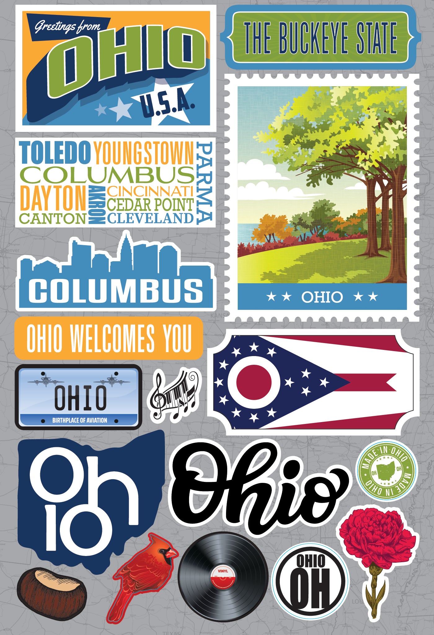 Ohio 3d State Stickers - Jet Setters 3.0 – Country Croppers