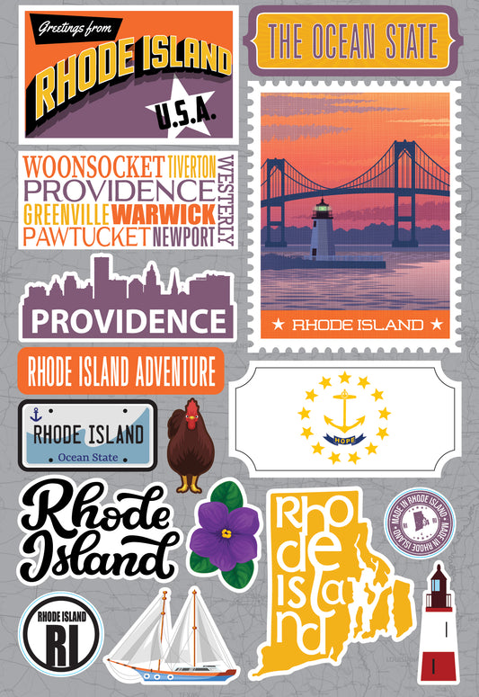 State Rhode Island Scrapbook Stickers by Reminisce