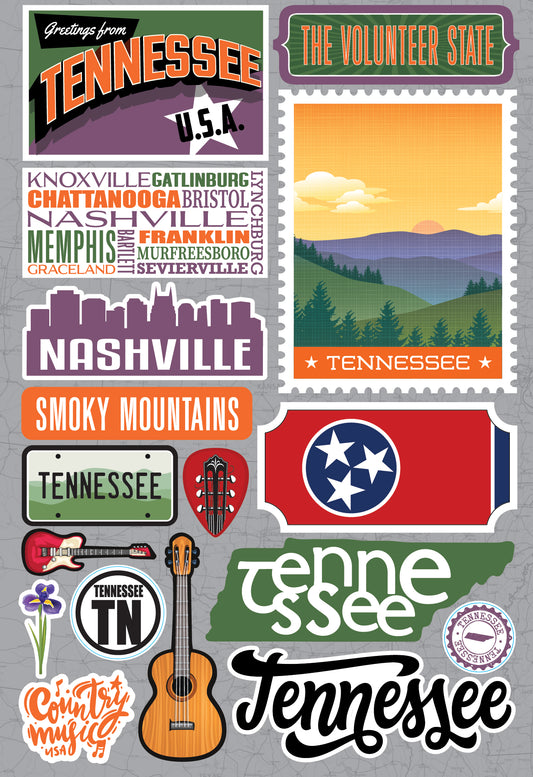 State Tennessee Scrapbook Stickers by Reminisce
