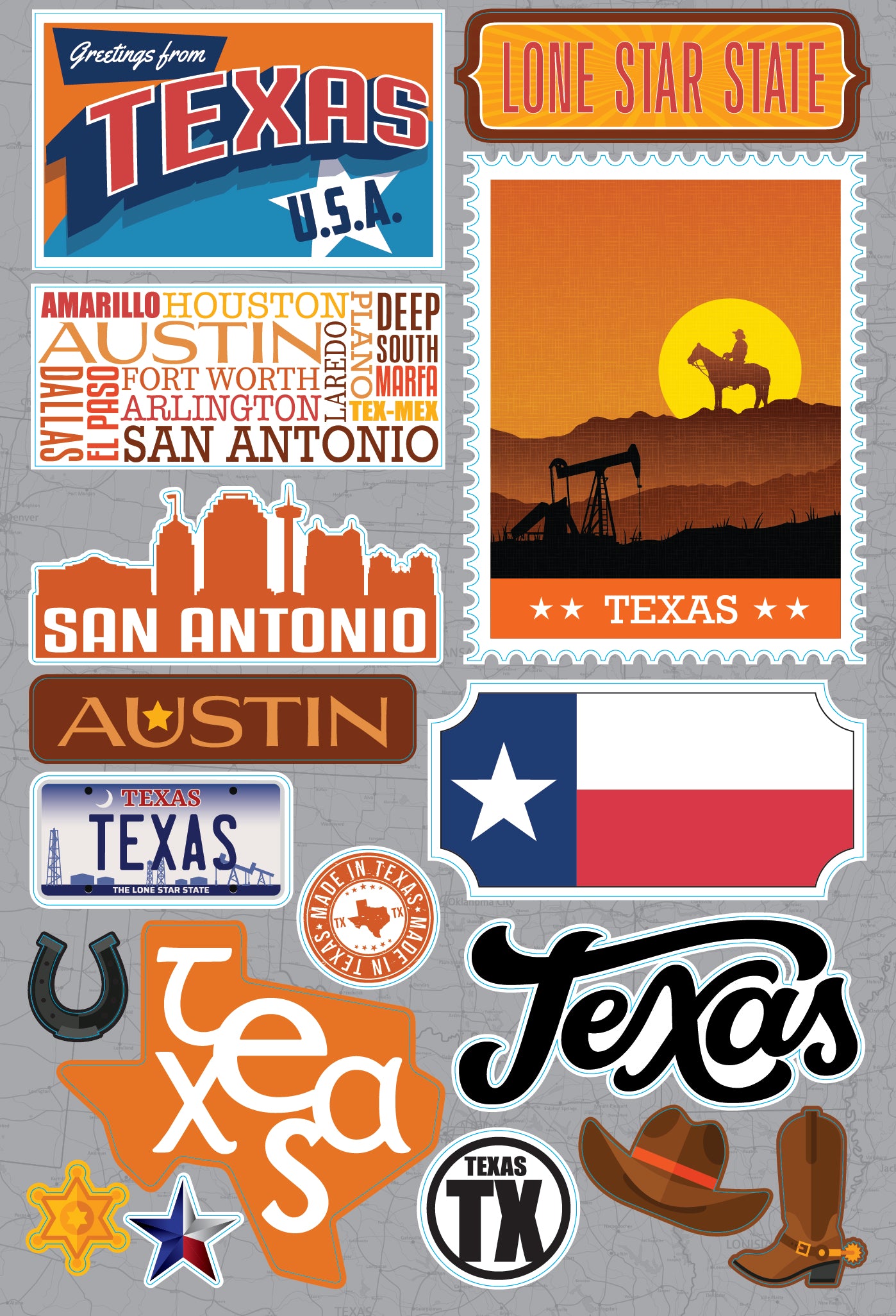 State Texas Scrapbook Stickers by Reminisce