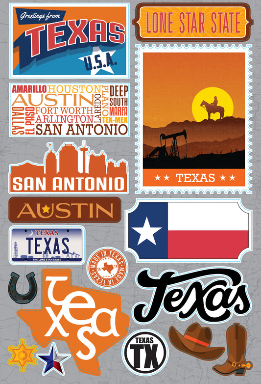 State Texas Scrapbook Stickers by Reminisce