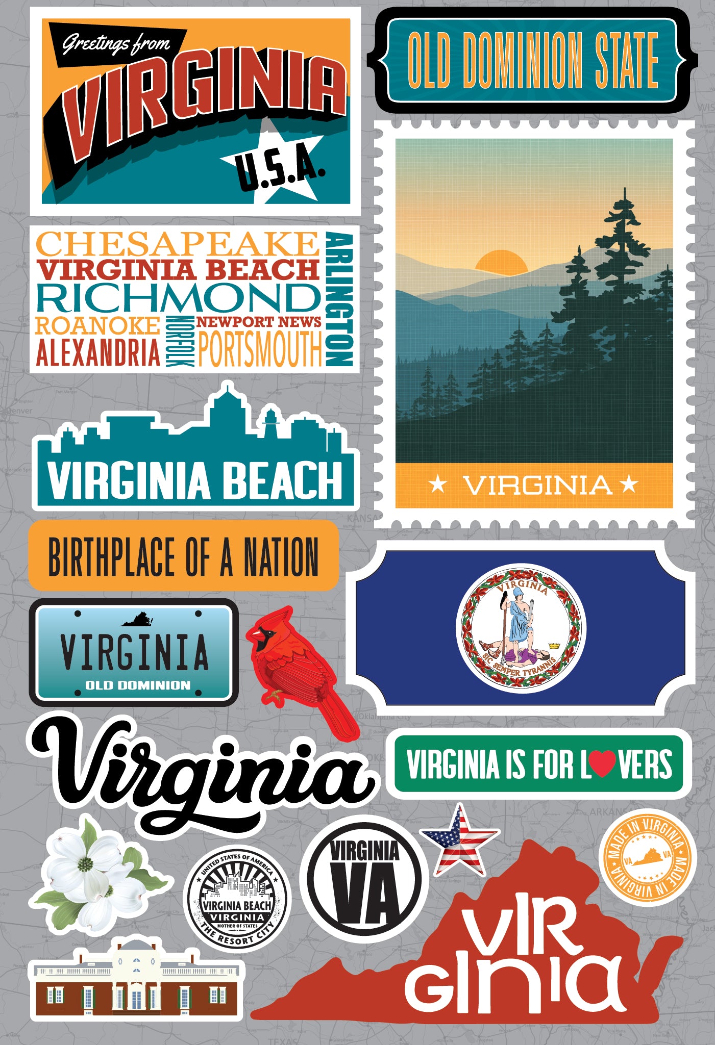 State Virginia Scrapbook Stickers by Reminisce
