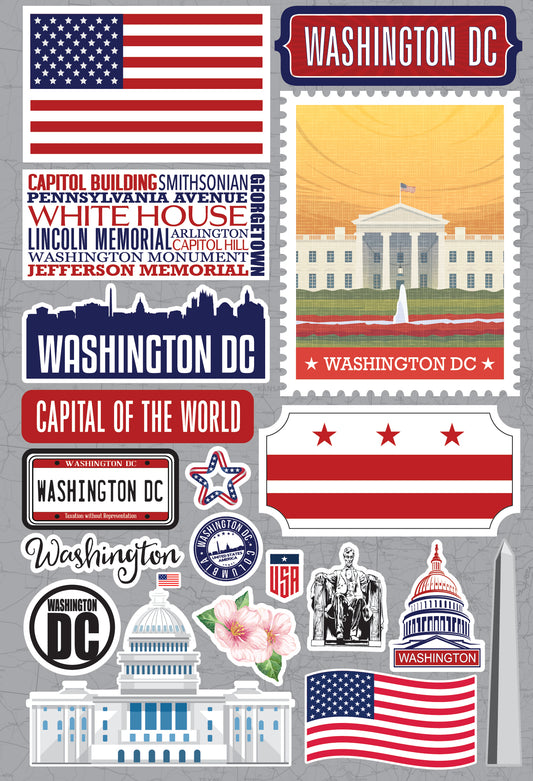 Washington DC Scrapbook Stickers by Reminisce