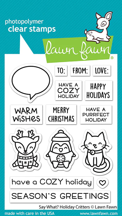 Say What Holiday Critters Stamps by Lawn Fawn