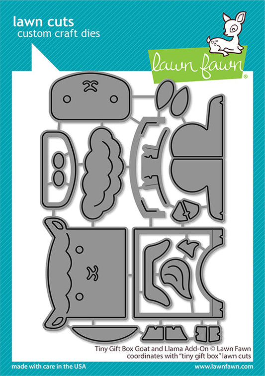 Lawn Fawn Tiny Gift Box Goat and Llama Add-On Cutting Dies Set