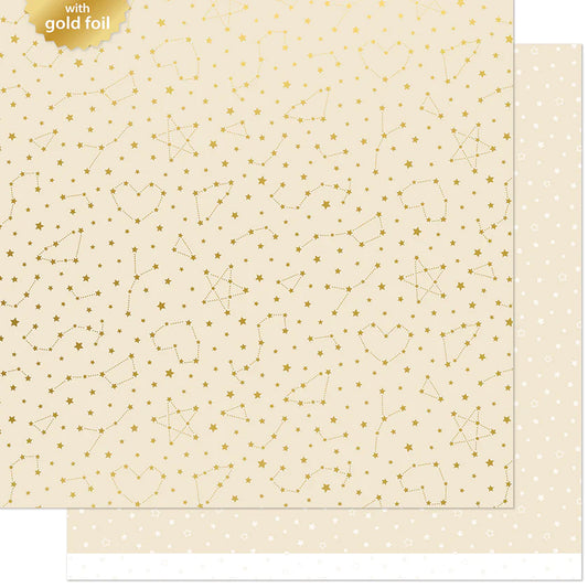 Twinkling Cream Starry Skies Foil Paper