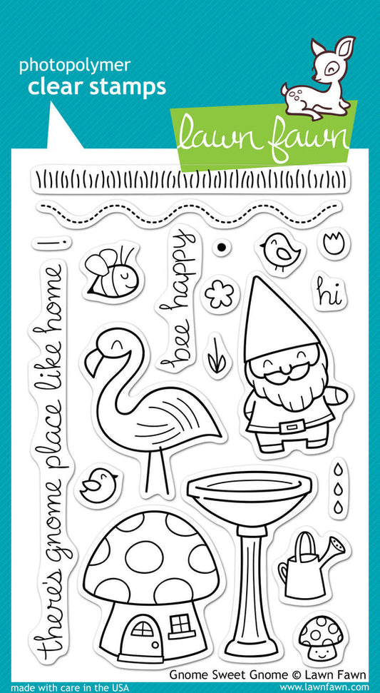 Lawn Fawn Gnome Sweet Gnome Clear Stamp Set
