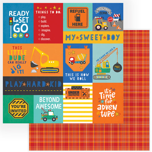 My Sweet Boy Little Builder Scrapbook Paper