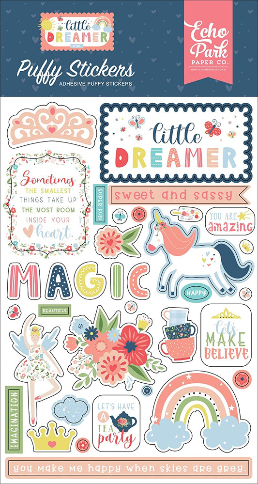 Little Dreamer Baby Girl Puffy Stickers