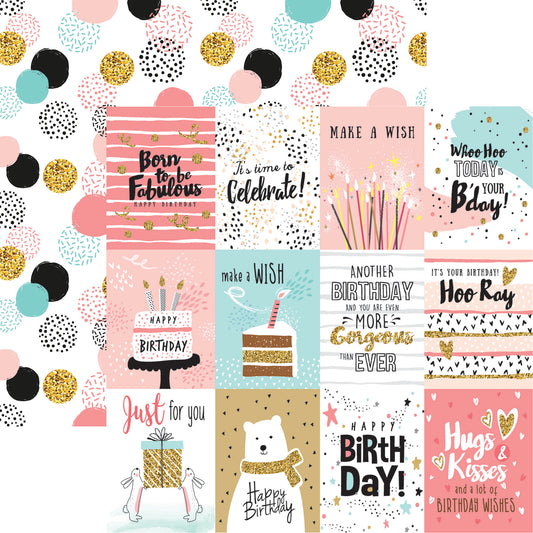 Make a Wish Happy Birthday Scrapbook Paper