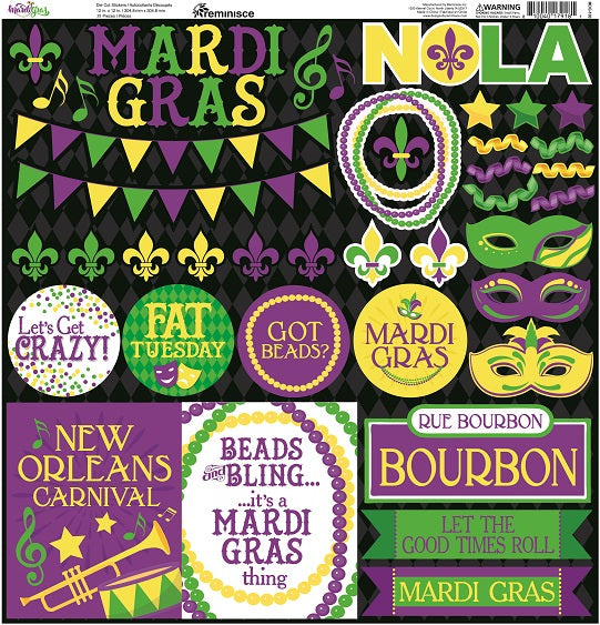 Mardi Gras Scrapbook Stickers by Reminisce