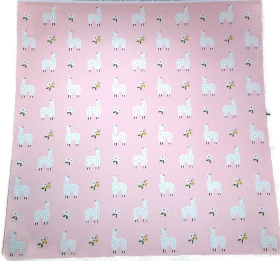 Pink/White Llama 12x12 Scrapbook Papers by Reminisce - 4 Sheets