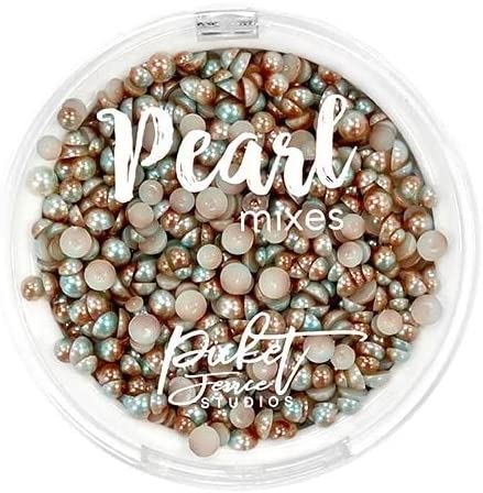 Pale Blue and Copper Flatback Pearls