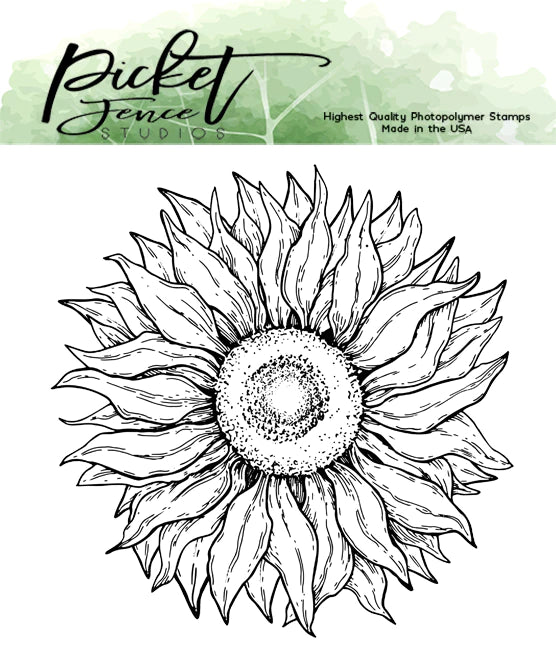 A Sunflower Clear Stamp by Picket Fence Studios