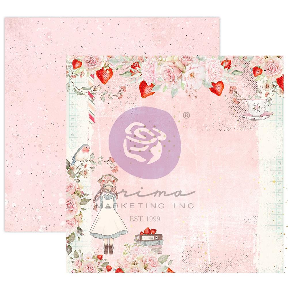 Strawberry Milkshake Scrapbook Paper by Prima