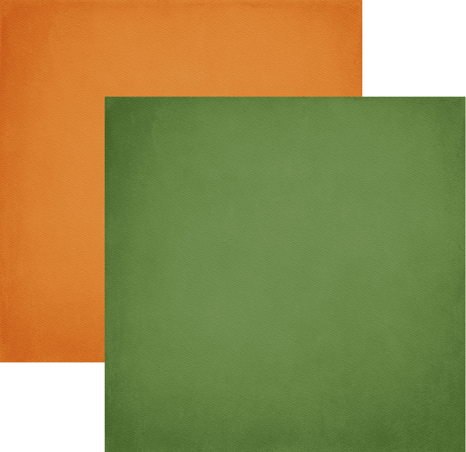 Pumpkin Patch Solids - Green/Orange 12x12 Scrapbook Papers