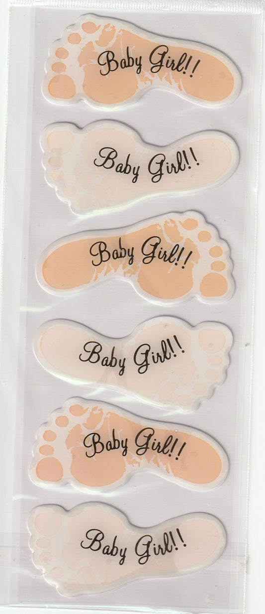 Epoxy Baby Girl Feet Stickers