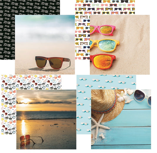 Beachin Sunglasses Scrapbook Paper Set