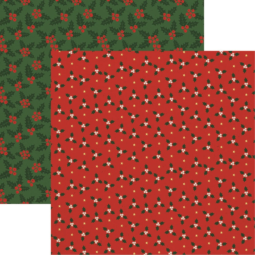 Holly Jolly Christmas Wishes Scrapbook Paper