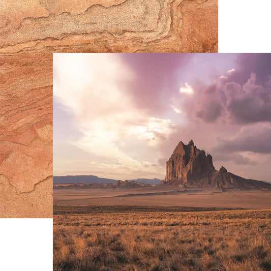 Colorful Sunrise Desert Landscape Scrapbook Paper