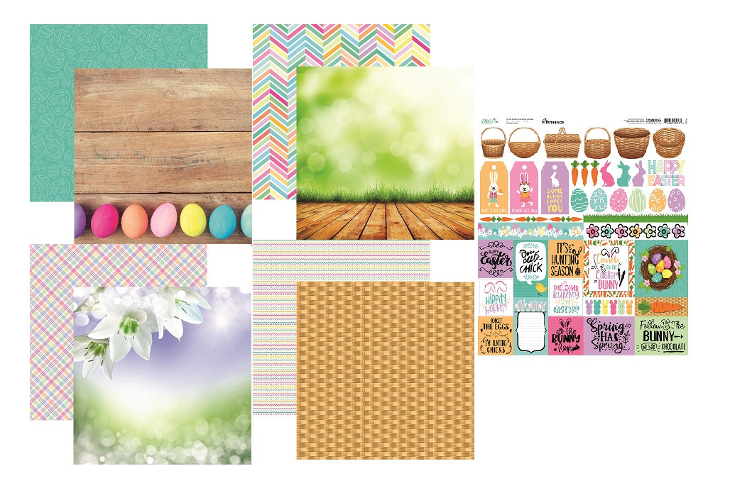 Reminisce Easter Time Scrapbook Papers and Stickers Set