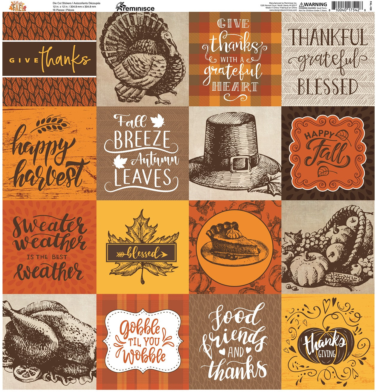 Fall Into Fall Scrapbook Stickers Set by Reminisce
