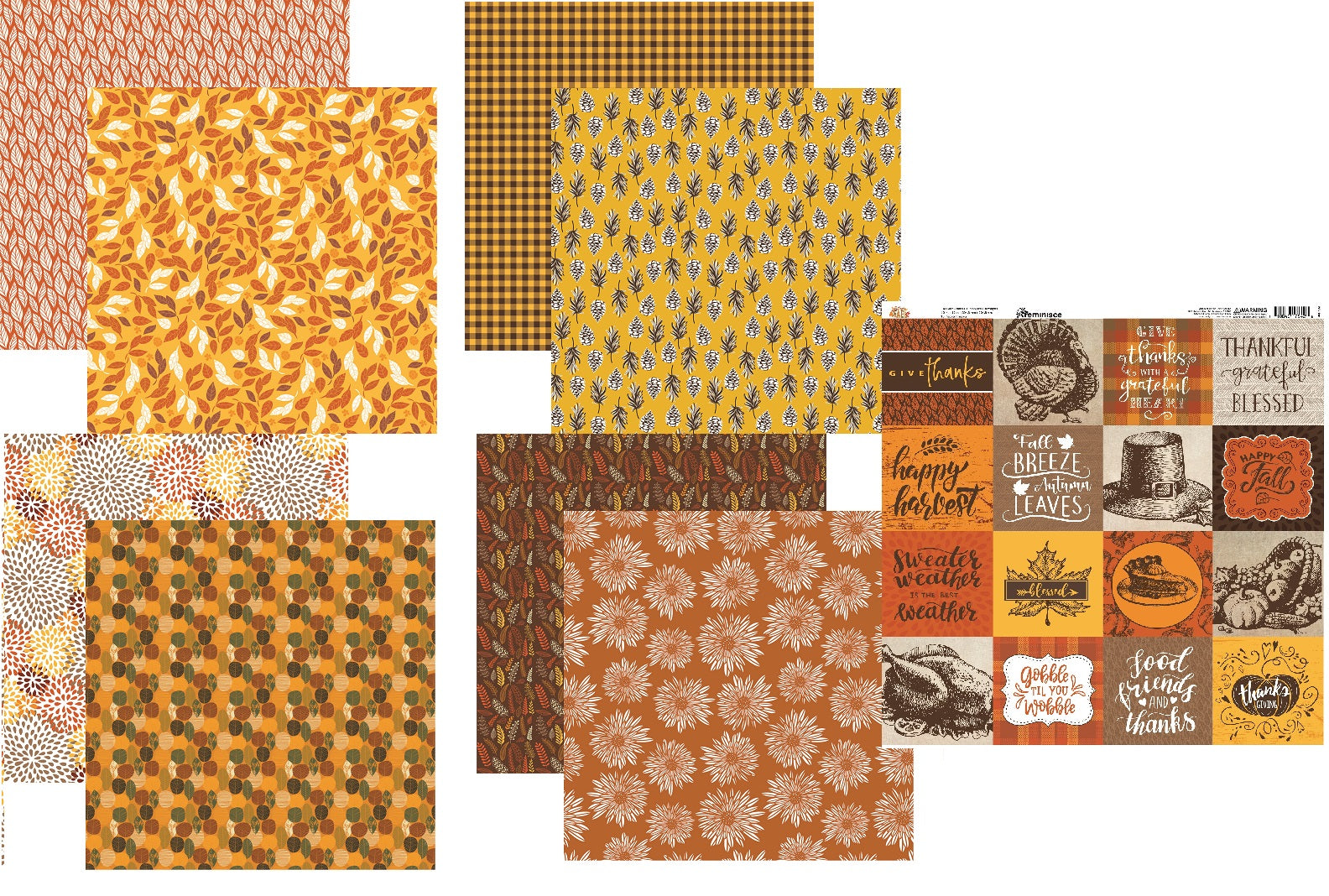 Fall Into Fall Scrapbook Papers and Stickers Set