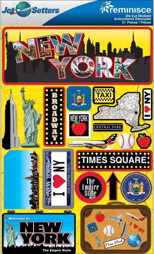 New York 3d State Stickers - Jet Setters 2.0