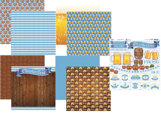 Reminisce Oktoberfest Scrapbook Papers and Stickers Set