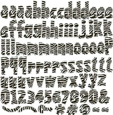 Wild Things Zebra Print Alphabet Stickers 12x12 Sheet by Reminisce