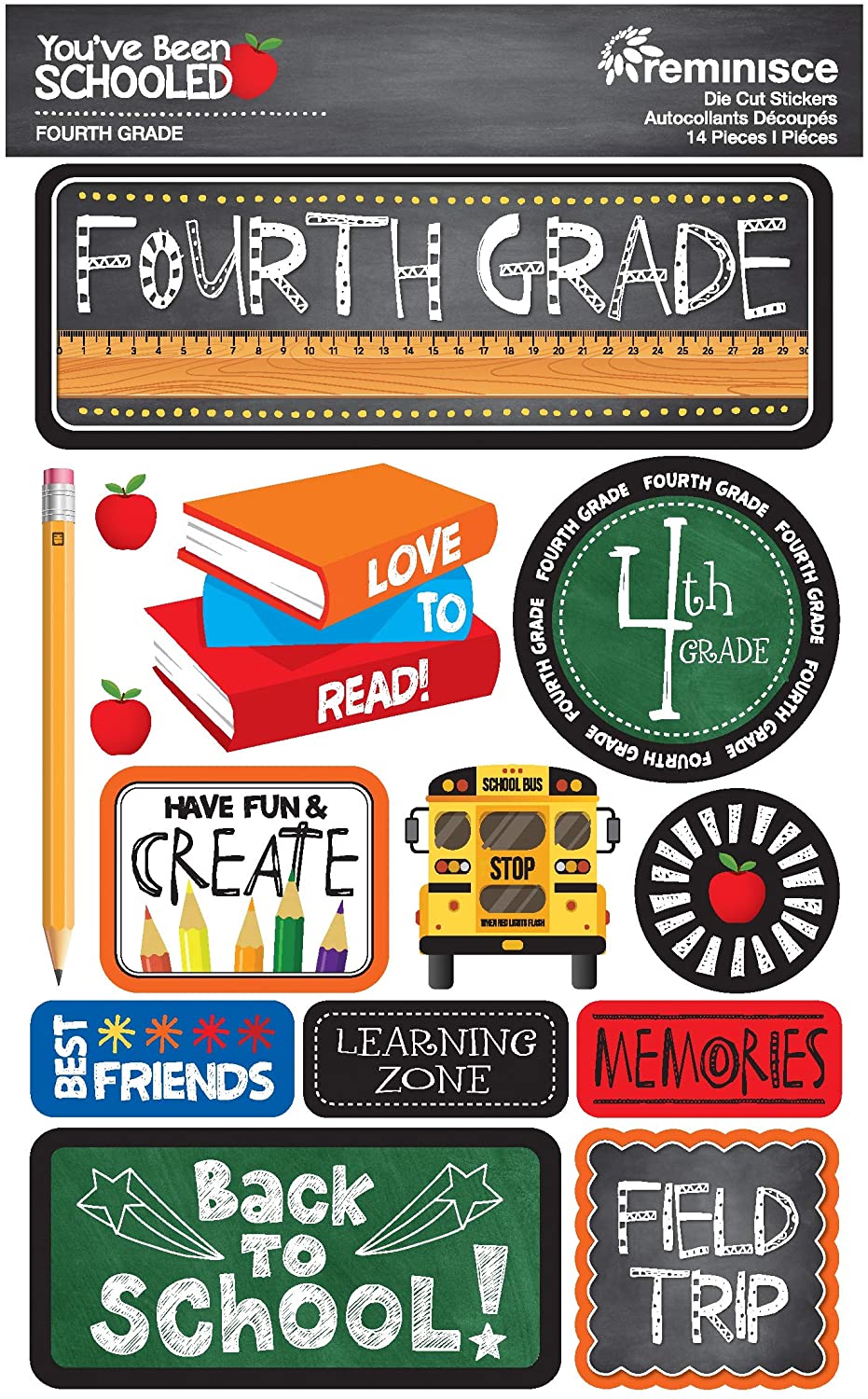 You've Been Schooled 4th Fourth Grade School Stickers