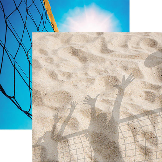 Beach Volleyball Scrapbook Paper by Reminisce