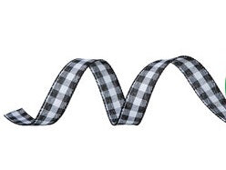 White and black Wired Plaid Ribbon