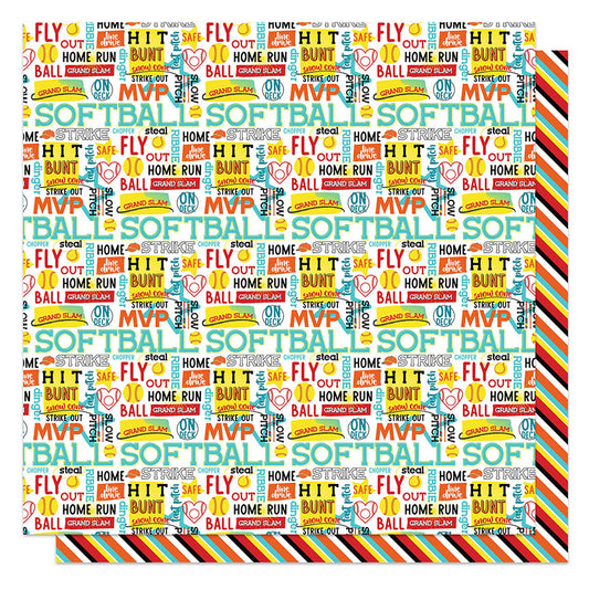 Steal MVP Softball Scrapbook Paper