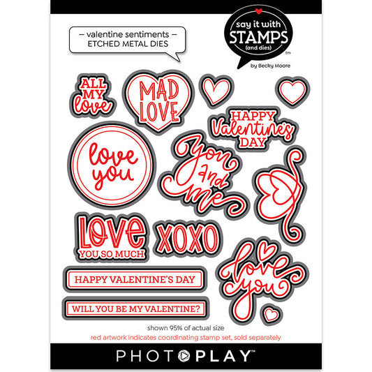 Valentine Sentiments Metal Cutting Dies Set