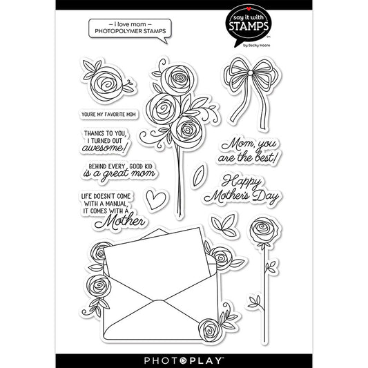 I Love Mom Clear Stamp Set