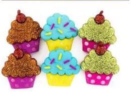 Glitter Cupcake Buttons