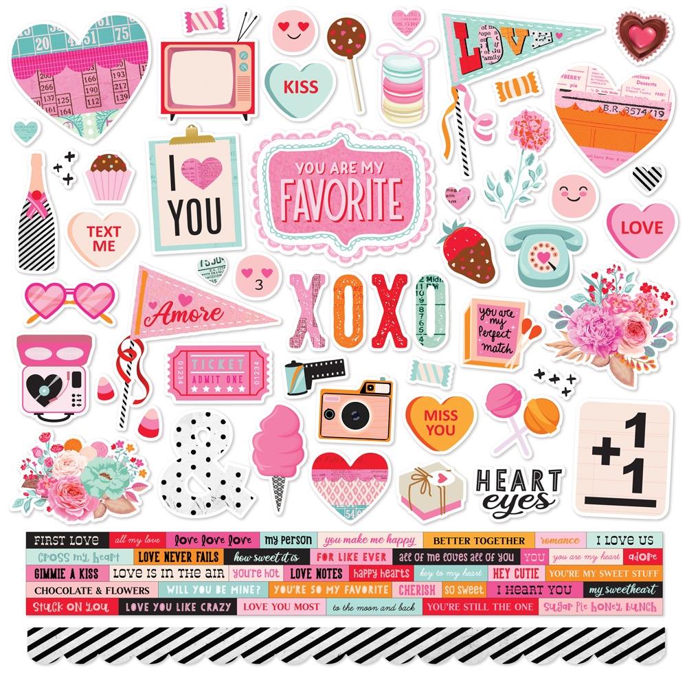 Heart Eyes Valentine Stickers 12x12 - by Simple Stories – Country Croppers