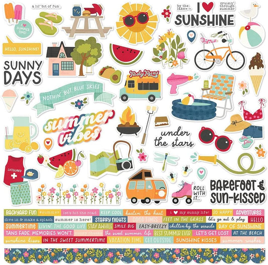 Summer Lovin Cardstock Stickers 12X12