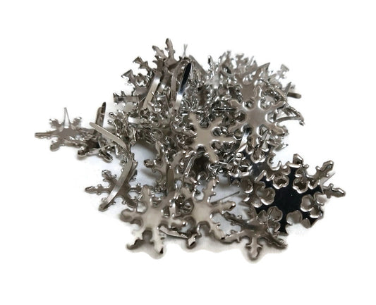 Silver Snowflake Brads Paper Fasteners