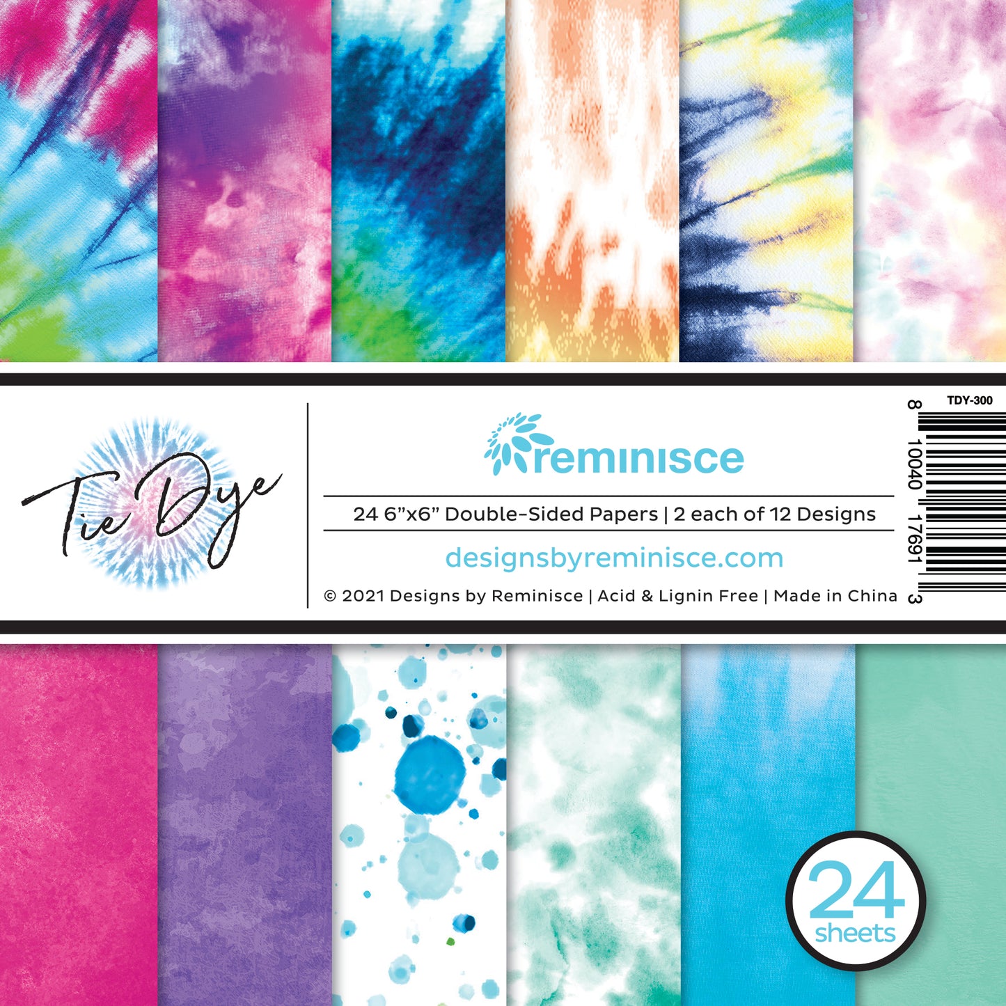 Tye Dye 6x6 Paper Pad by Reminisce