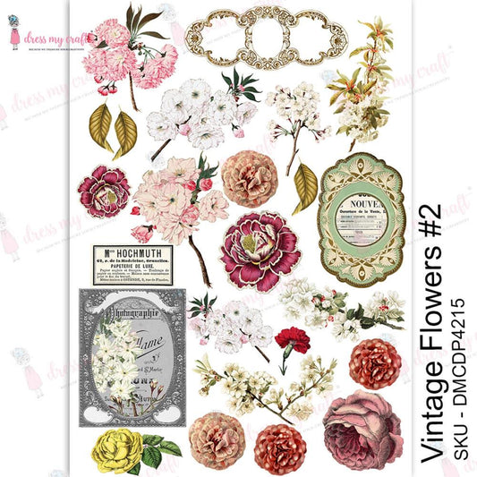 Vintage Flowers #2 Transfer Sheet