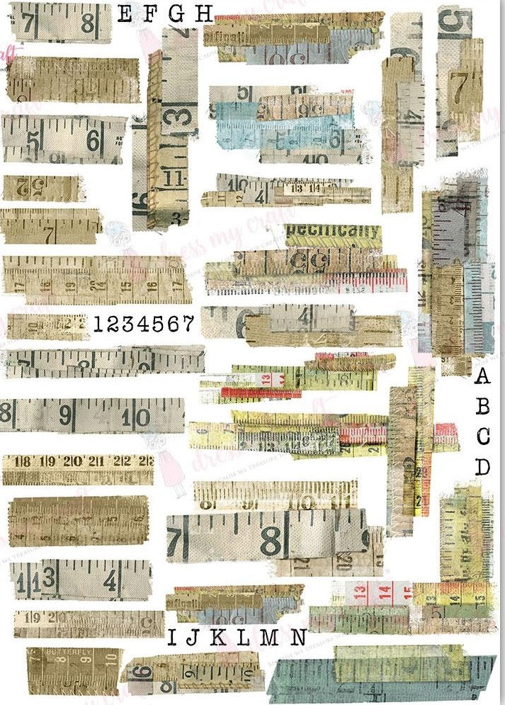 Vintage Tape Measure Rubon Transfers