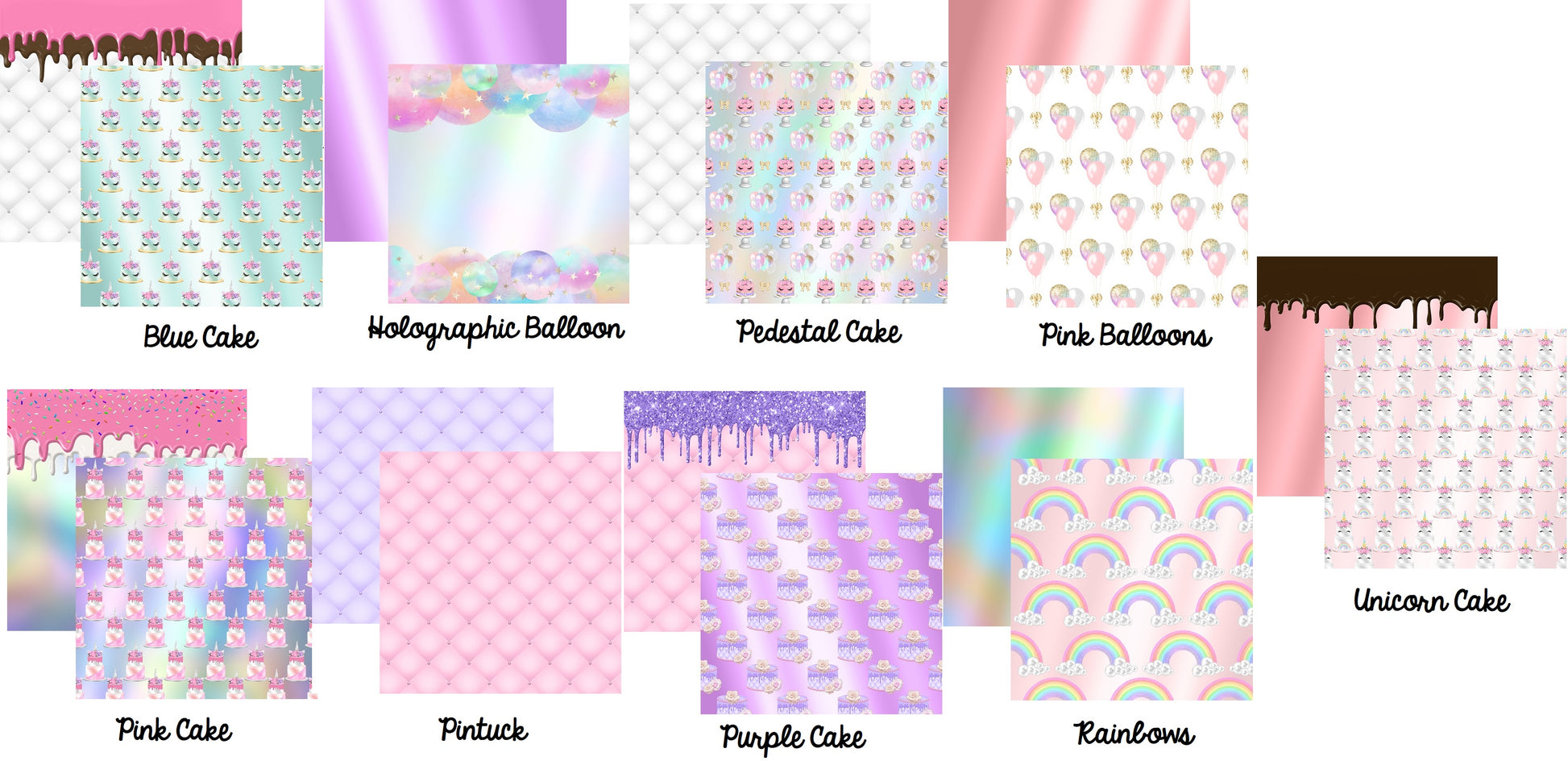 Unicorn Cake Scrapbook Paper