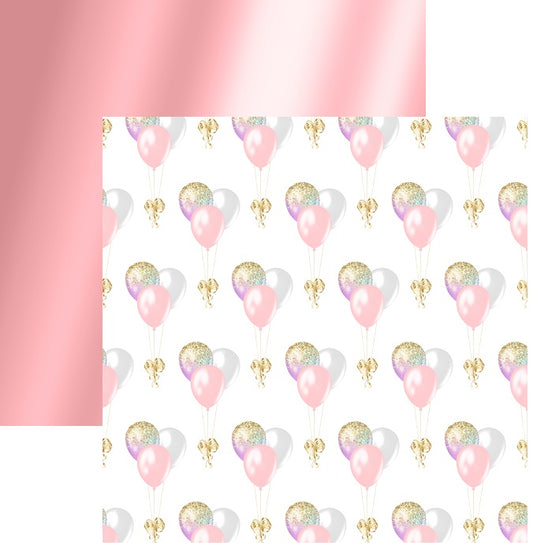 Pink Balloons Birthday Scrapbook Paper
