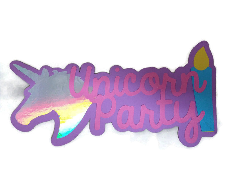 Unicorn Party birthday Paper Piecing