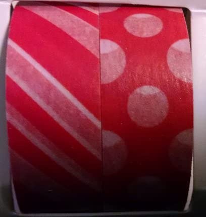 Red Polka Dots and Stripes Washi Tape