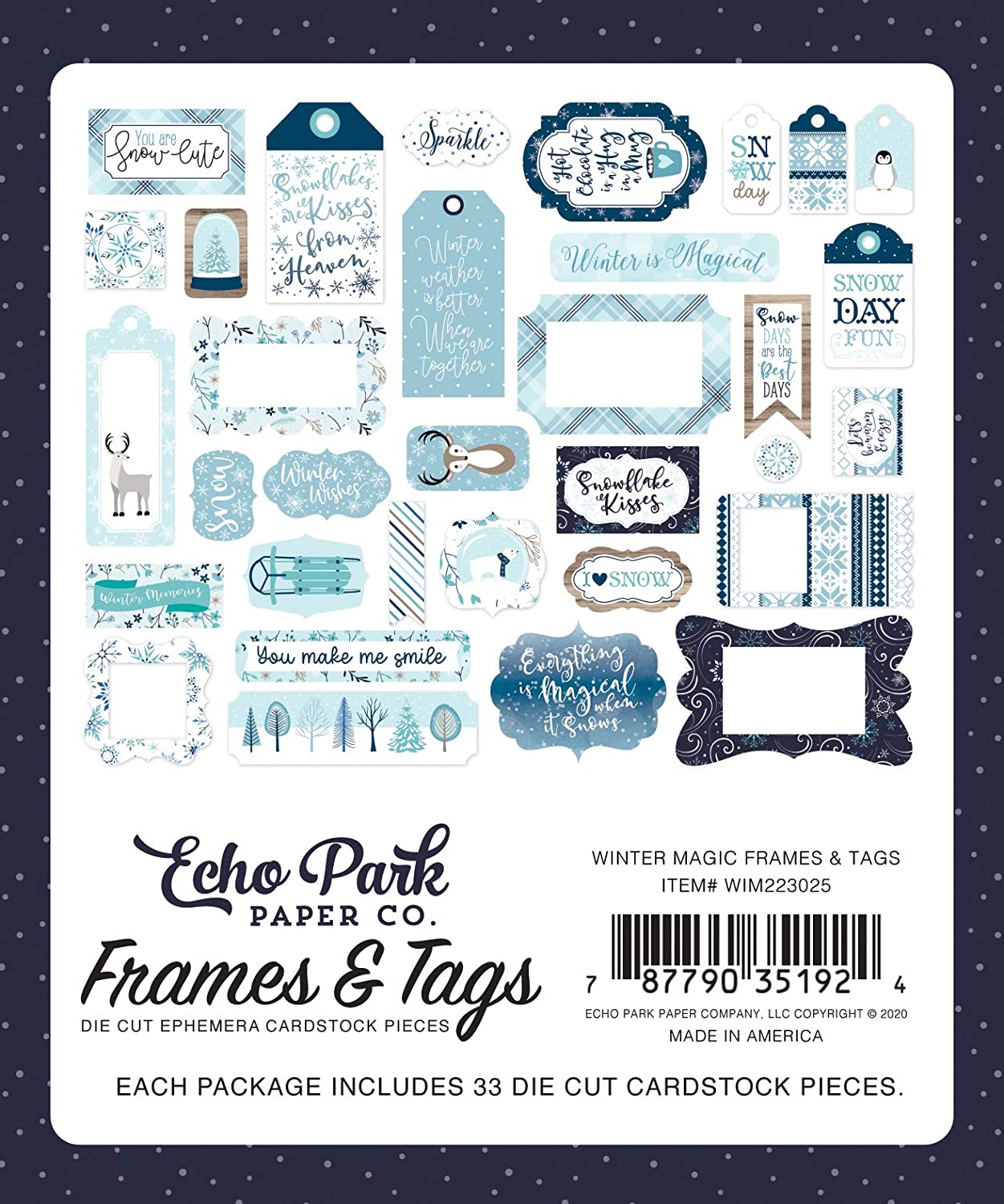 Winter Magic Frames and Tags Ephemera