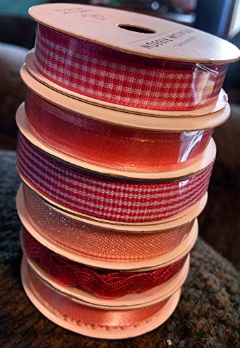 Pink Ribbon Assortment American Crafts Boutique Ribbons - 6 Spools ...