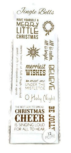 Gold Foil Christmas Word Stickers Scrapbooking by ATD